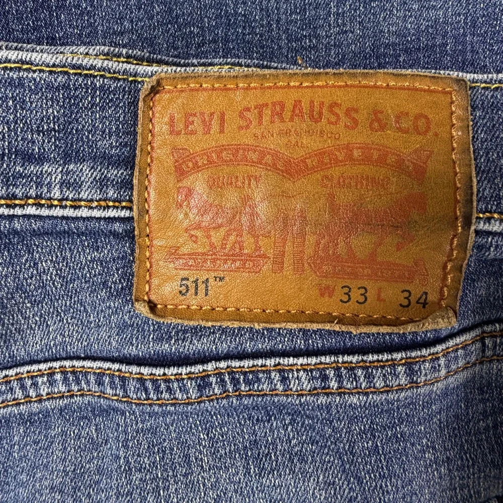 Levi's Jeans Mens 33x34 (Fits 34x32) 511 Slim Fit Blue Medium Wash EUC